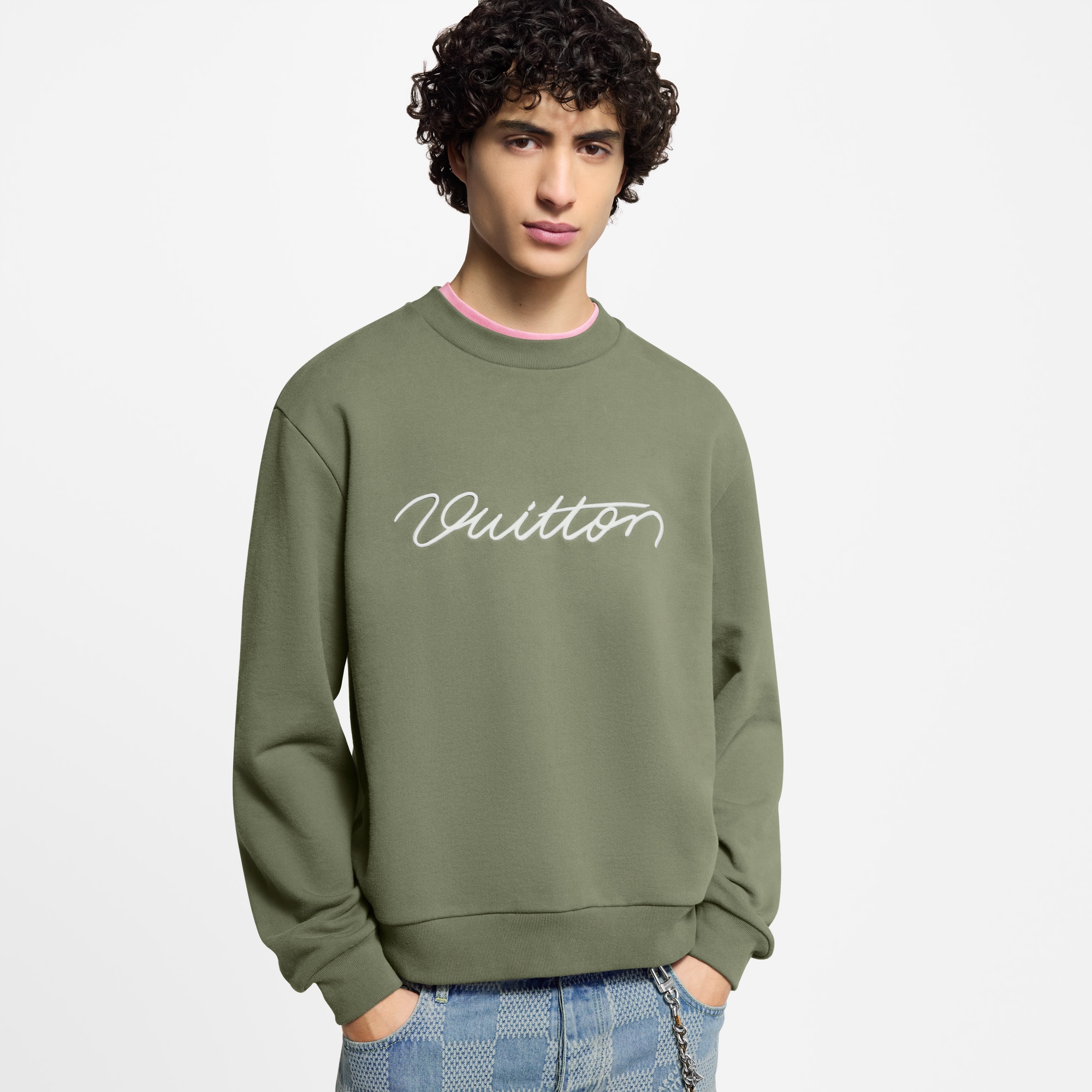 Embroidered Signature Crewneck - Ready-to-Wear | LOUIS VUITTON